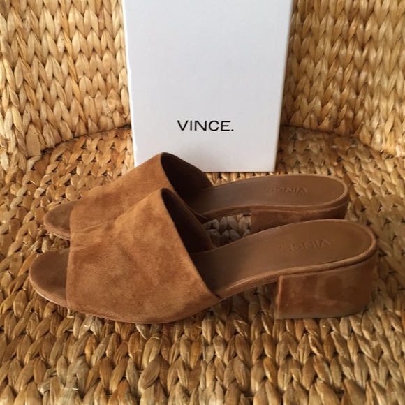 Vince Shoes - EUC Vince Rachelle Carmel Suede Mules Slides 9.5M